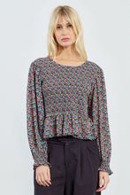 Load image into Gallery viewer, Madrid Blouse - Blk/Fuschia Multi
