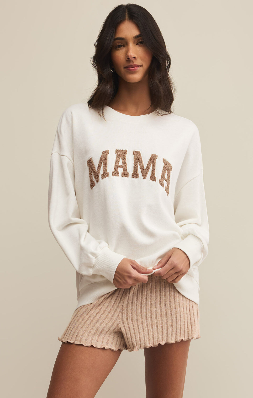 MAMA Oversized Sweatshirt - Shell White