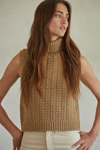 Mandi Sweater Vest - Camel (Style W1654)