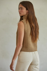 Mandi Sweater Vest - Camel (Style W1654)