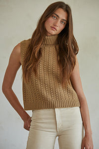 Mandi Sweater Vest - Camel (Style W1654)