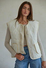 Load image into Gallery viewer, Mile High Quilted Vest - Cream (Style L7443)
