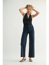 Load image into Gallery viewer, Mini Patch Pocket Wide Leg Jeans - Navy
