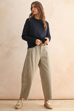 Load image into Gallery viewer, Mini Check Barrel Jeans - Tan/Brown
