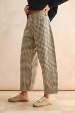 Load image into Gallery viewer, Mini Check Barrel Jeans - Tan/Brown
