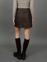 Load image into Gallery viewer, Missy Distressed Faux Leather Mini Skirt
