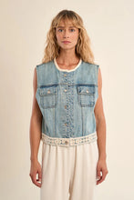 Load image into Gallery viewer, Detailed Edge Denim Vest - Light Denim (E1777EE)
