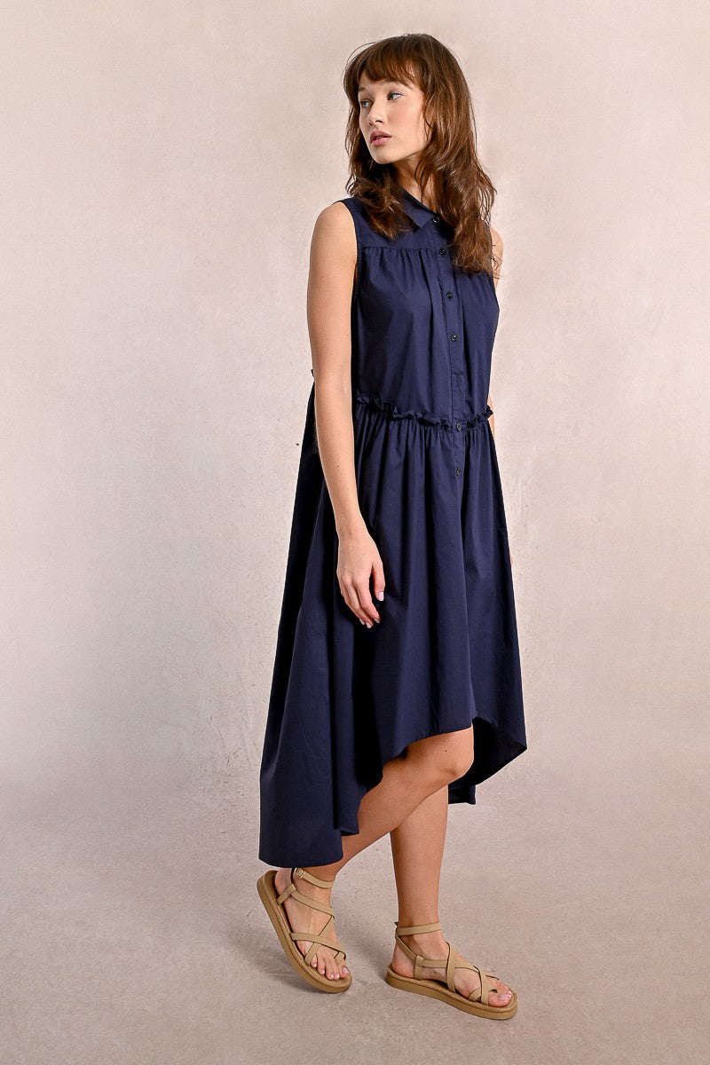 high low shirt dress adding a bold twist to the classic button Crop Top High Low Shirt