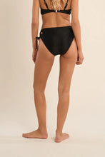 Load image into Gallery viewer, Lace Up Ribbed Bikini Swimsuit Bottom - Black - Khaki (TMB225EE)
