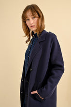 Load image into Gallery viewer, Straight Knit Coat - Navy Blue
