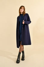 Load image into Gallery viewer, Straight Knit Coat - Navy Blue
