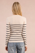 Load image into Gallery viewer, Scalloped Neckline Sweater - Navy/Off White
