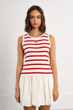 Load image into Gallery viewer, Striped Ribbed Tank - White (Style: LAL670EE)

