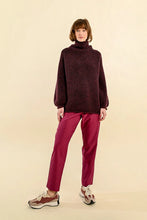 Load image into Gallery viewer, Balloon Sleeve Sweater - Dark Red
