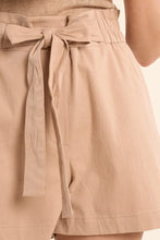 Load image into Gallery viewer, High Waist Tie Front Shorts - Beige (Style #T1986EP)
