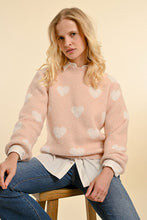 Load image into Gallery viewer, Heart Pattern Sweater - Black/Grey - Light Pink/White
