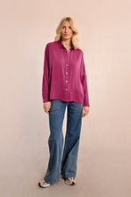 Load image into Gallery viewer, Oversized Satin Blouse - Magenta
