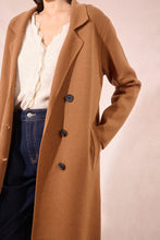 Load image into Gallery viewer, Straight Knit Coat - Navy Blue - Camel (Style: EF1399DN)
