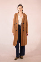 Load image into Gallery viewer, Straight Knit Coat - Navy Blue - Camel (Style: EF1399DN)
