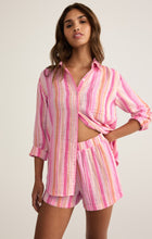 Load image into Gallery viewer, Saturday Stripe Shirt - Mauve/Orange Stripe
