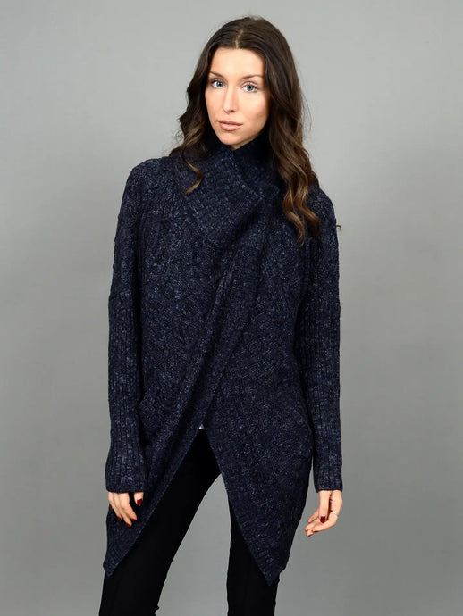 Naheed Crossover Cardigan - Navy Twist