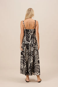 Nalani Dress - Blk / Taupe