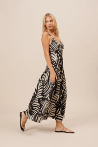 Nalani Dress - Blk / Taupe