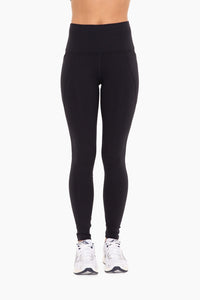 Tapered Band Essential High Waist Legging - Navy