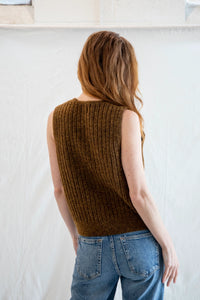 Olivia Vest - Cream - Brown