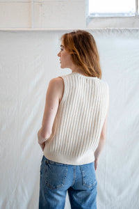 Olivia Vest - Cream - Brown