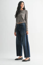 Load image into Gallery viewer, Patch Pocket Barrel Jeans - Dark Denim
