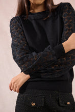 Load image into Gallery viewer, Pattern Sleeves Sweater - Black (Style LAF114DN)
