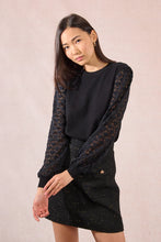 Load image into Gallery viewer, Pattern Sleeves Sweater - Black (Style LAF114DN)

