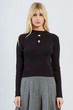 Load image into Gallery viewer, Rose Detail Sweater - Black
