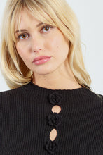 Load image into Gallery viewer, Rose Detail Sweater - Black
