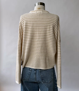 Piper Cardigan - Mini Stripe Cream/Beige