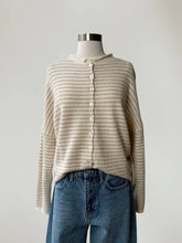 Load image into Gallery viewer, Piper Cardigan - Mini Stripe Cream/Beige
