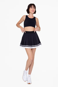 Pleated Tennis Skort - Black