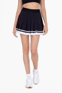 Pleated Tennis Skort - Black