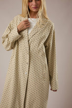 Load image into Gallery viewer, Polka Dot Denim Coat - Taupe w/ Black Dots
