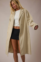 Load image into Gallery viewer, Polka Dot Denim Coat - Taupe w/ Black Dots
