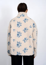 Load image into Gallery viewer, Poppy Sherpa 1/4 Zip Anorak Jacket - Cream/Blue Floral

