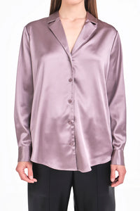 Classic Satin Blouse - Champagne or Purple