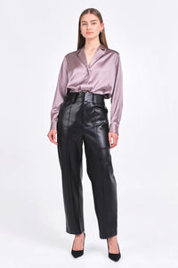 Classic Satin Blouse - Champagne or Purple