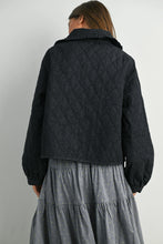 Load image into Gallery viewer, Quilted Tie Front Jacket - Black Denim - Med Denim
