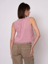 Load image into Gallery viewer, Alia Sleeveless Button Up Top- Petal Pink (Style:57W228S)
