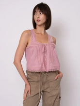 Load image into Gallery viewer, Alia Sleeveless Button Up Top- Petal Pink (Style:57W228S)
