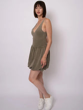Load image into Gallery viewer, Vara Bubble Mini Dress - Smokey Olive (Style:57TD025SO)
