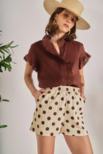 Load image into Gallery viewer, Textured Dots Shorts - Ivory/Brown (BH940P)

