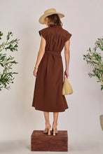 Load image into Gallery viewer, Belted Linen Midi Dress - Brown (HN5001D)
